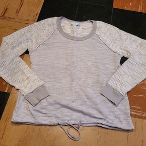 Maurices Sweater sparkly gray heathered cinch waist misses XL.